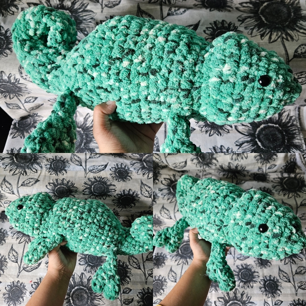 Crochet Chunky Chameleon Amigurumi Plushie